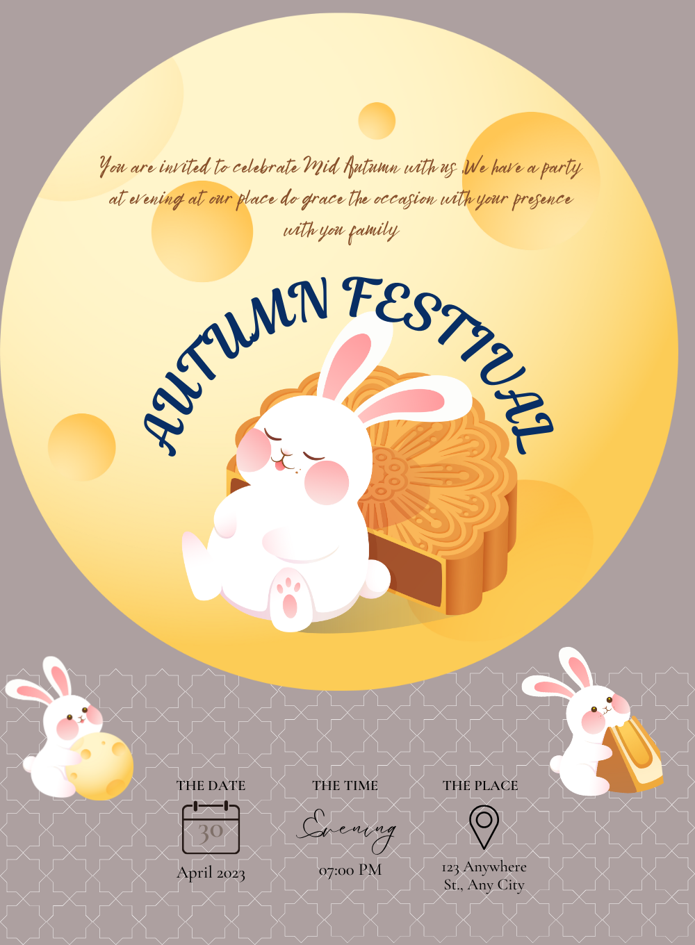 Gleaming Gold mid-autumn festival Invitation-AAMID011