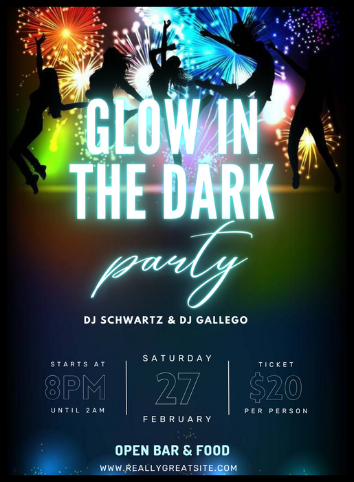 Glow Dark Dance Party Invitation-AADPI021