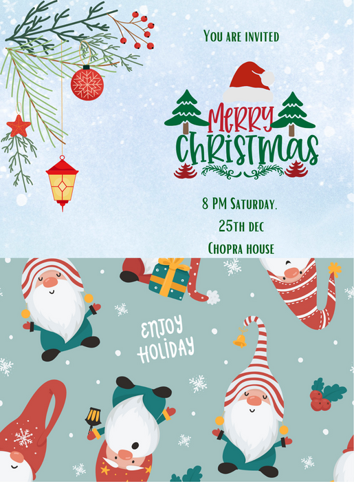 Glow Shine Christmas Invitation-AACSS006