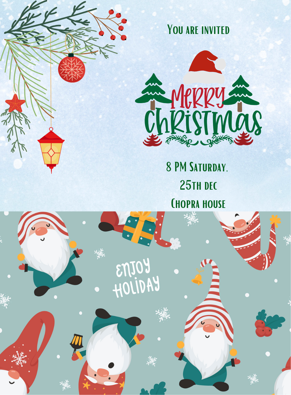 Glow Shine Christmas Invitation-AACSS006