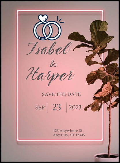 Glowing Hearts Modern Invitation-AAMEN002