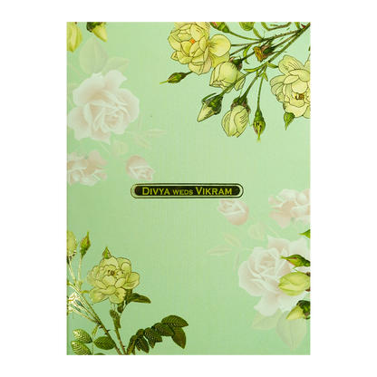 Mint Green Rose Floral Wedding Card-KNTY6814