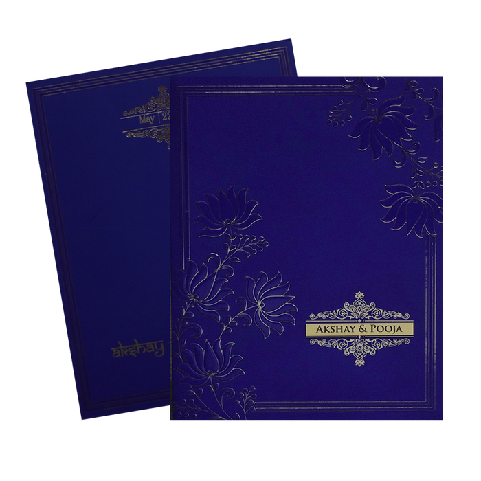 Blue Floral Marriage Card-King of Cards