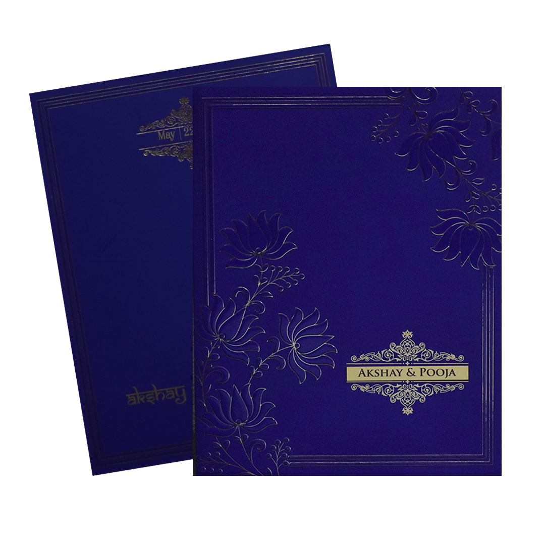 Blue Floral Marriage Card-KPR09420