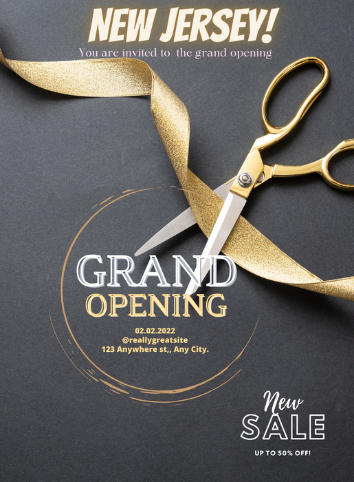 Gold Ribbon Grand Opening Invitation-AAGOI013