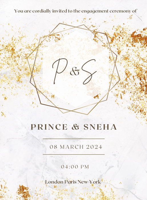 Gold Rings Engagement Invitation-AAEGI018