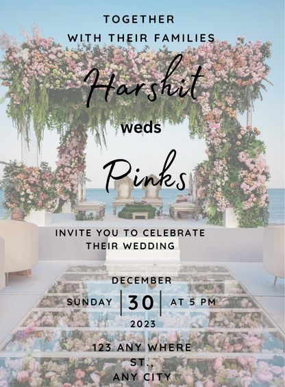 Golden Glow Destination Theme Invitation-AADTI013
