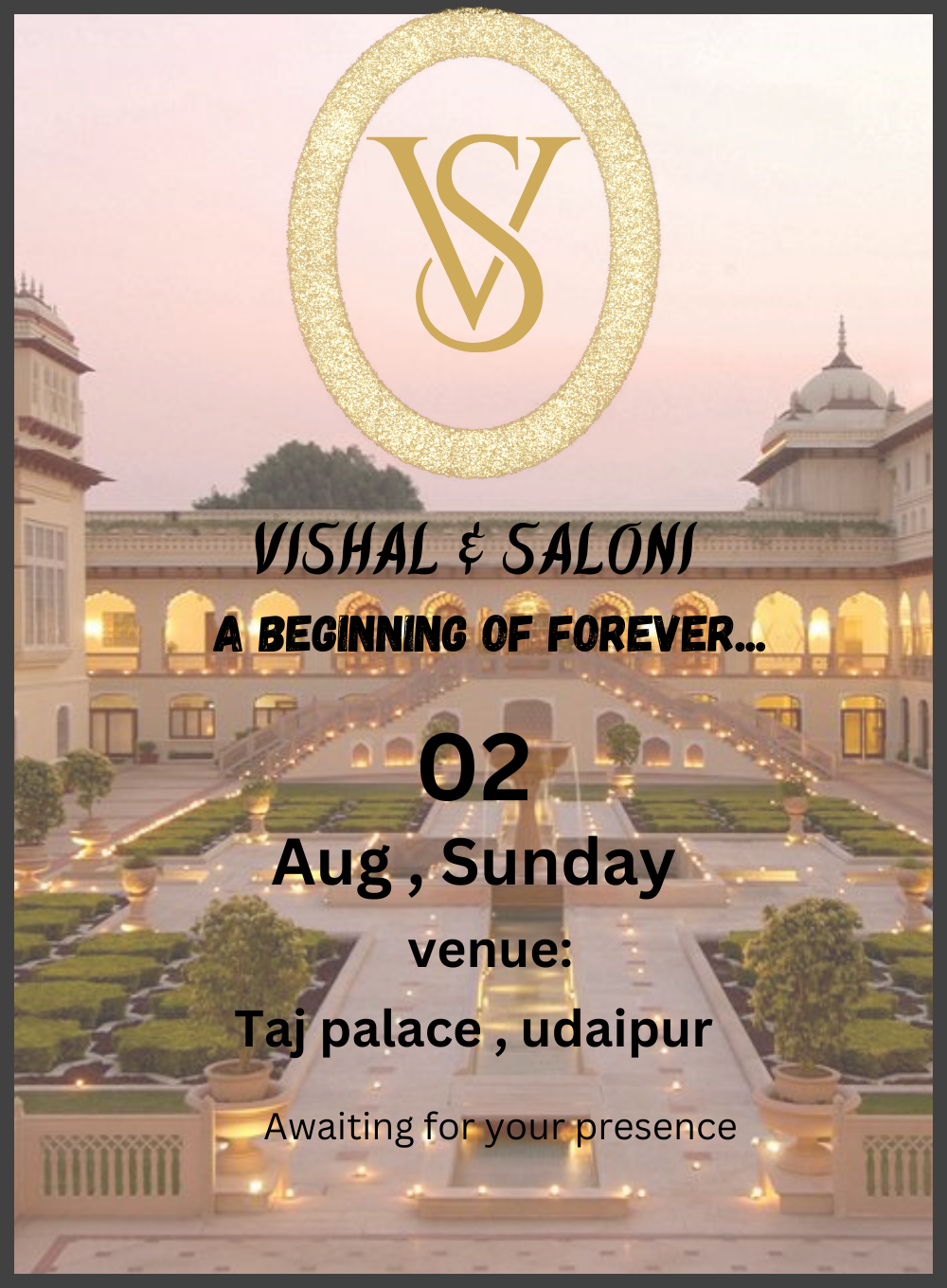 Golden Palace Destination Theme Invitation-AADTI006