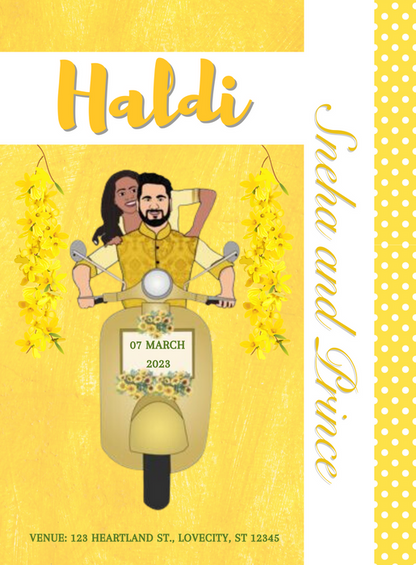 Golden Backdrop Haldi Cremony Invitation-AAHCI031