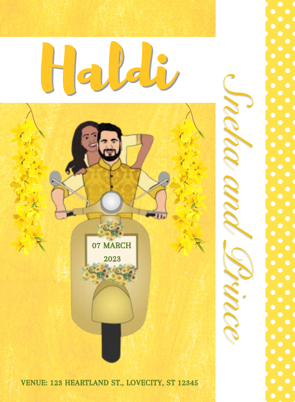 Golden Backdrop Haldi Cremony Invitation-AAHCI031