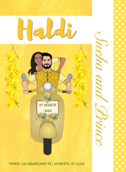 Golden Backdrop Haldi Cremony Invitation-AAHCI031