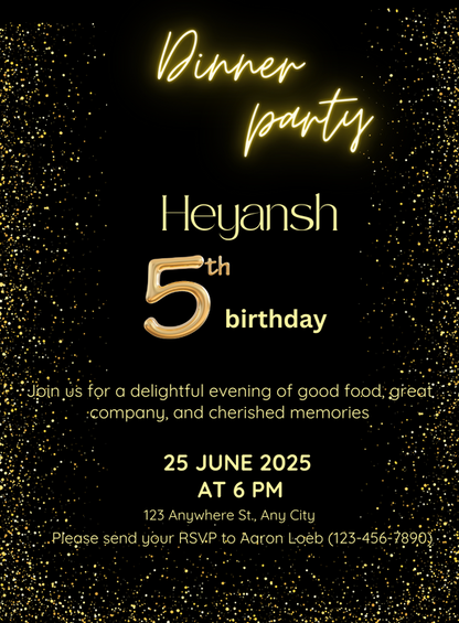Golden Celebration Dinner Party Invitation-AADNI014