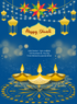 Golden Diyas diwali Invitation-AADIW011