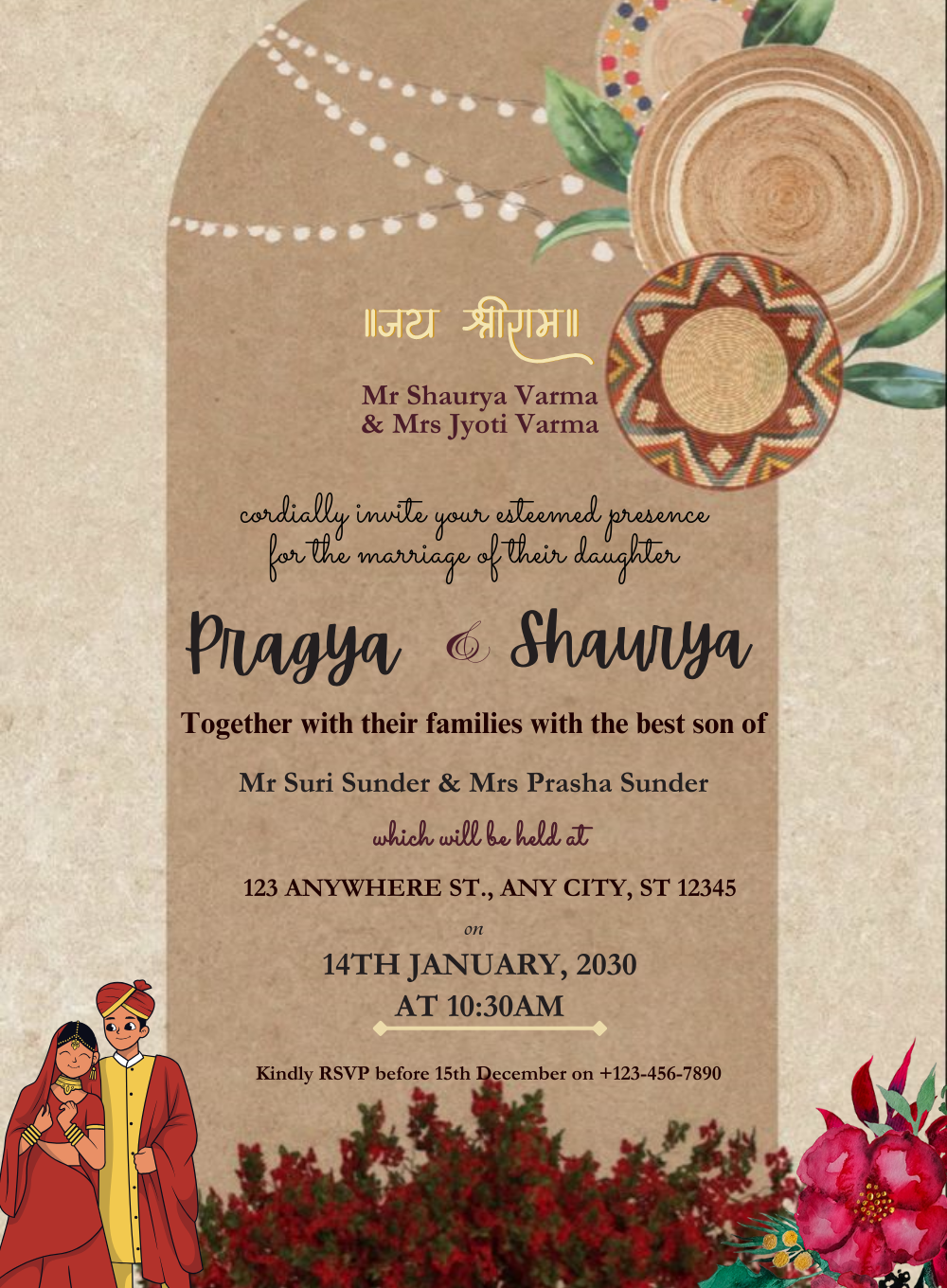 Golden Embellishments Lagna Patrika Invitations-AALPI006