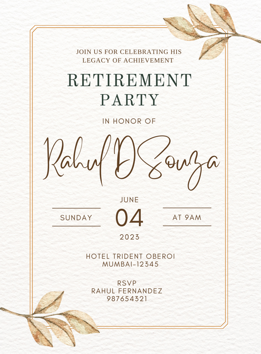 Golden Leaves Retirement Party-King of Cards