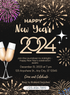Glittery Gold New Year Party Invitation-AANYI014