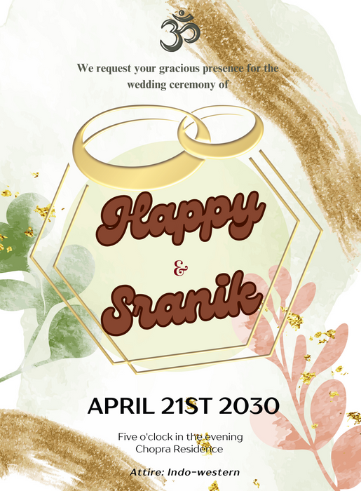 Golden Rings Hindu Wedding Invitations-AAHWI016