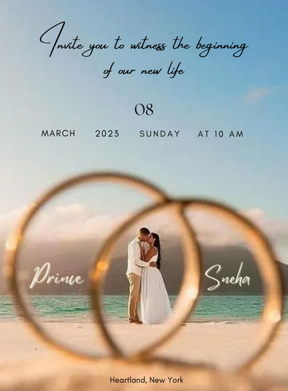Golden Sunset Engagement Invitation-AAEGI011