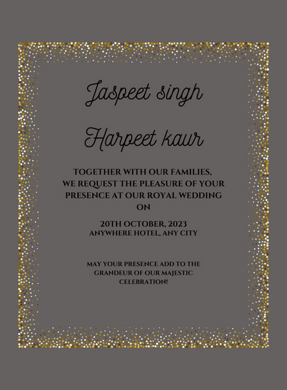 Gray Frame Punjabi Wedding Invitation-AAPUN014