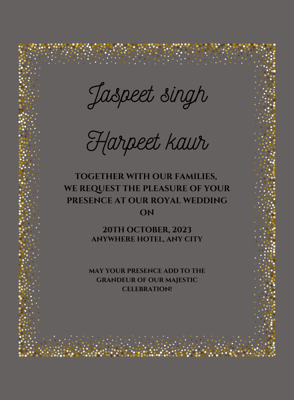 Gray Frame Punjabi Wedding Invitation-AAPUN014