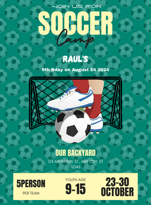 Green Ball soccer Invitation-AASCC009