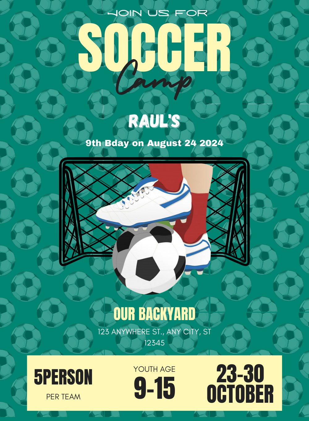 Green Ball soccer Invitation-AASCC009