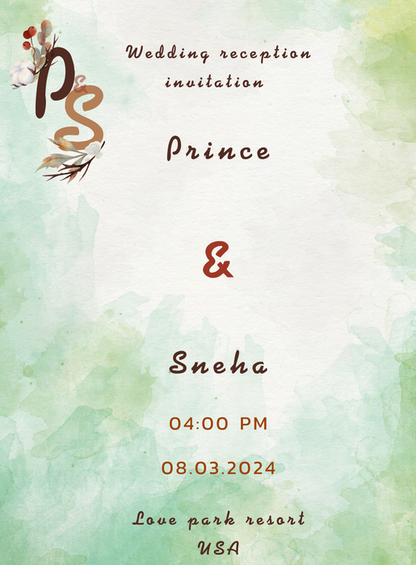 Green Blush Wedding Reception Invitation-AAWPI009