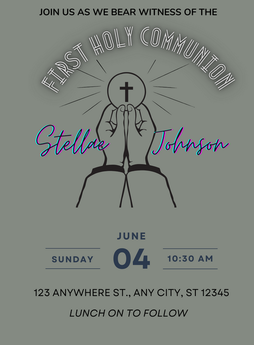 Green Chalice Holy Communion Invitation-AAHOI011