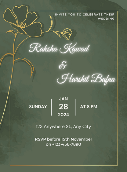 Green Emerald Jain Wedding Invitations-AAJWI016