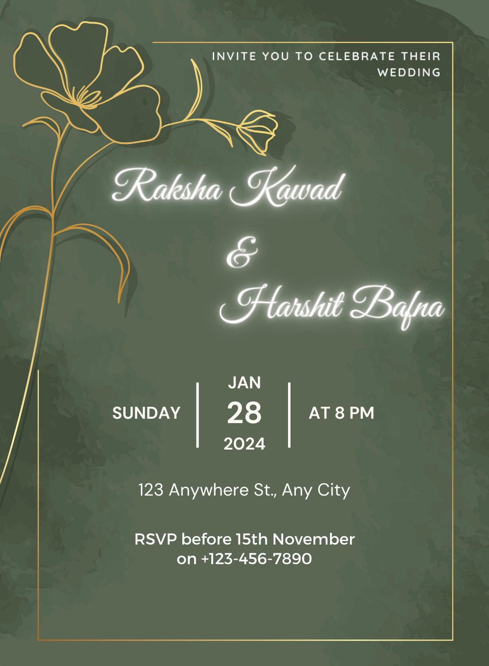 Green Emerald Jain Wedding Invitations-AAJWI016