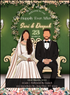 Green Floral Caricature Wedding Invitations-AACAR018