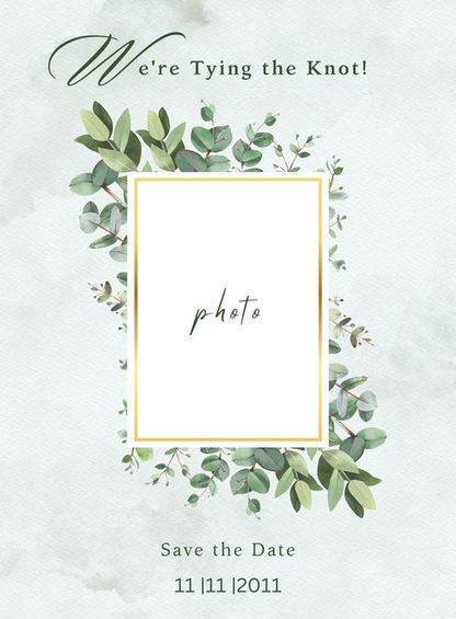 Green Frame Save The Date Invitation-AASTD024