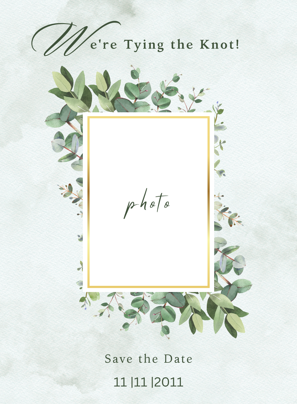 Green Frame Save The Date Invitation-King of Cards