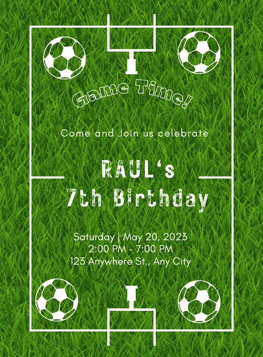 Green Grass Football Invitation-AABLL010