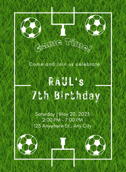Green Grass Football Invitation-AABLL010