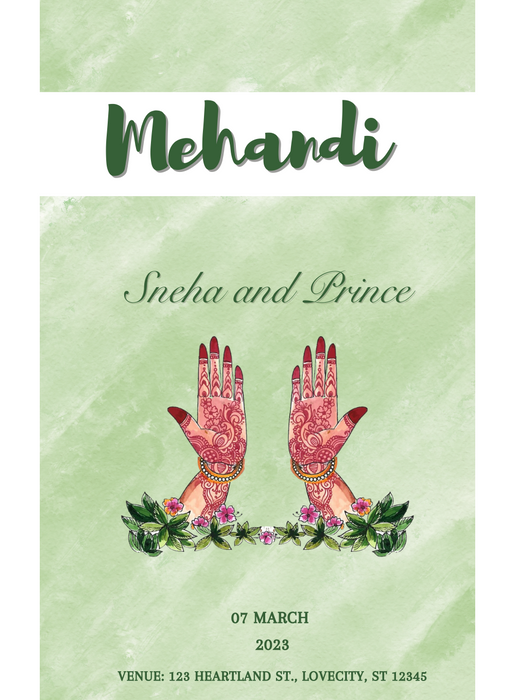 Green Hands Mermaid Invitation-AAMCI033