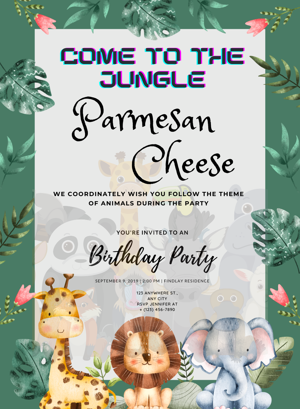 Green Jungle Animals-King of Cards