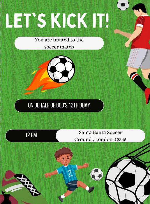 Green Kickoff soccer Invitation-AASCC004