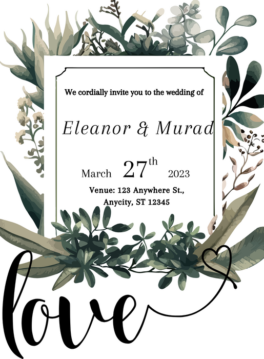 Green Leaves Rajasthani Wedding Invitation-AARWI012