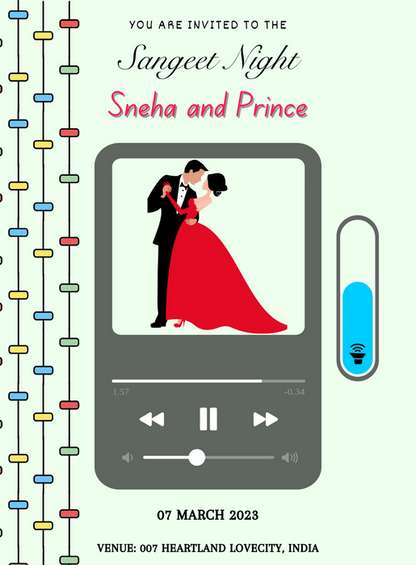 Green Player Sangeet Invitation-AASAN005