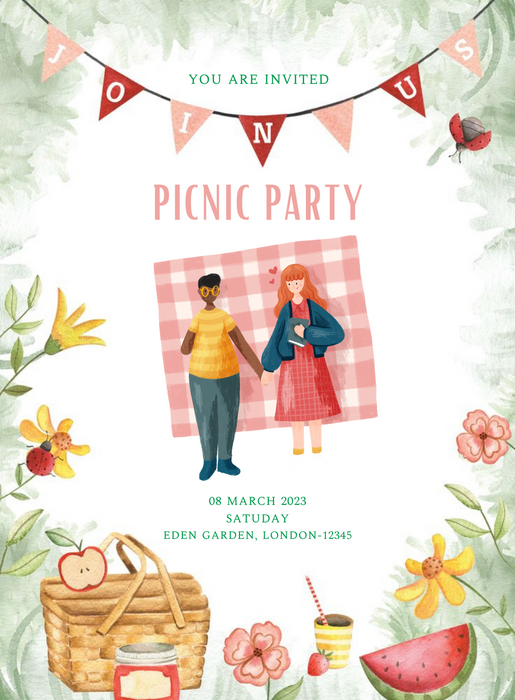 Green Playful Picnic Invitation-AAPIC005