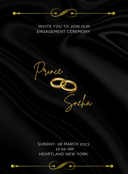 Green Rings Engagement Invitation-AAEGI019