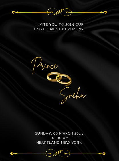 Green Rings Engagement Invitation-King of Cards