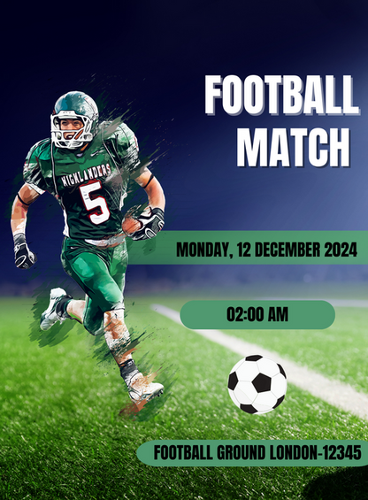 Green Speed Football Invitation-AABLL003