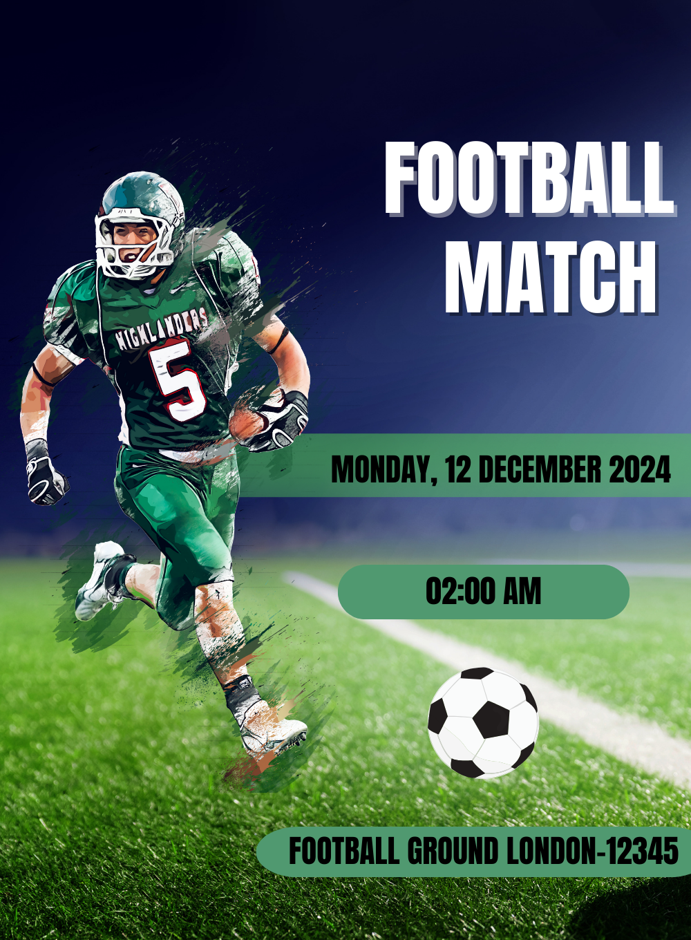 Green Speed Football Invitation-AABLL003