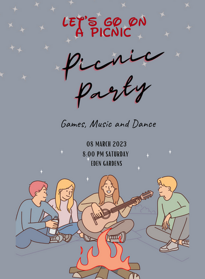 Grey Camp Picnic Invitation-AAPIC013