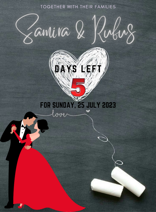 Grey Chalk Countdown Invitations-AACDI016