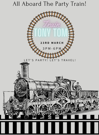 Grey Engine Trains Invitation-AATRA006