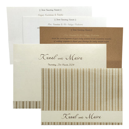 Selling Grey gold design invitation card online. Buying invitation cards made easy with King of Cards! &amp;