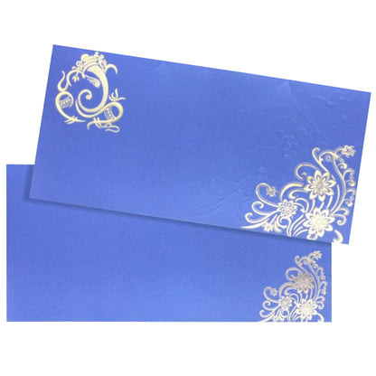 Alluring Blue Shading With Floral Theme Wedding Card - KNKS17BG